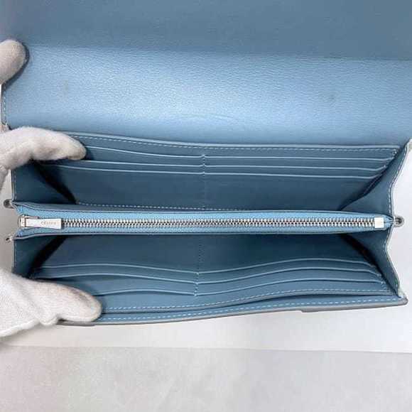 CELINE Bifold Long Wallet Large Flap Multi-Function Light Blue 101673AU8 05FR... - Picture 7 of 10